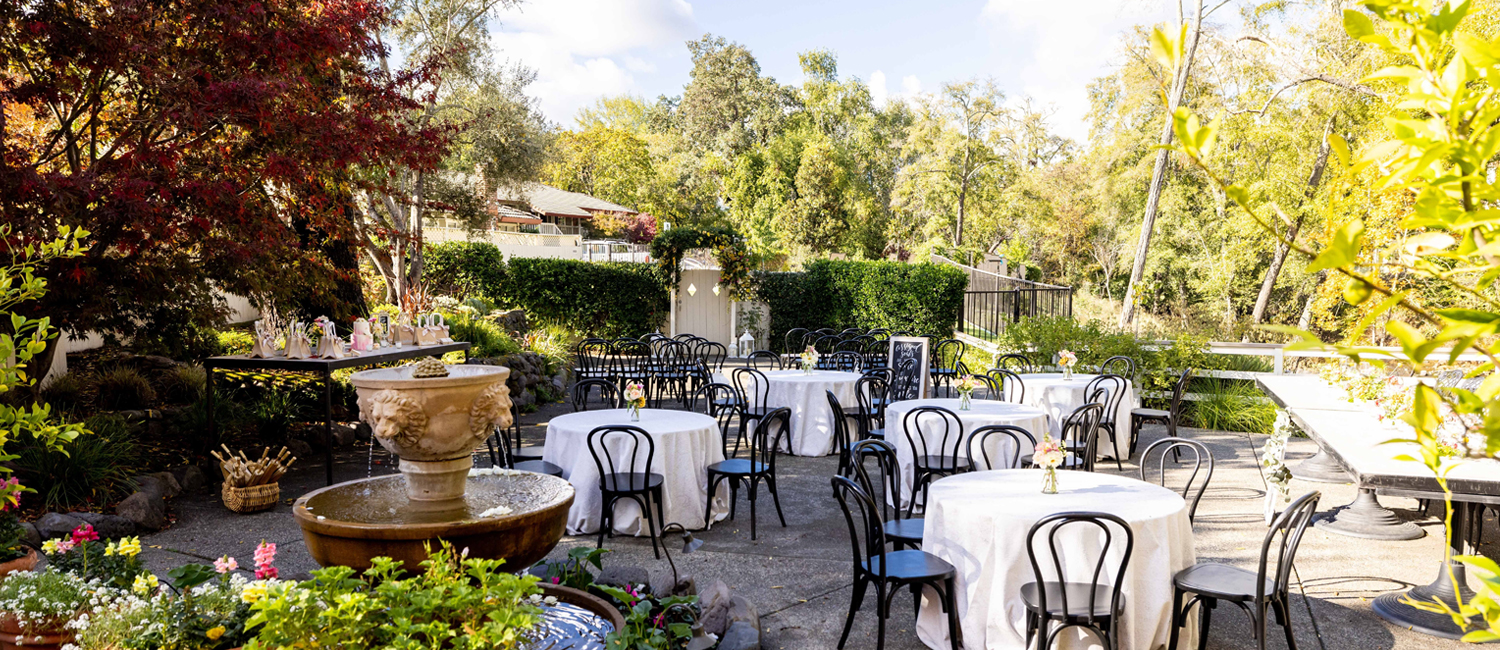 ENJOY DINING AT OUR OUTDOOR CREEKSIDE PATIO